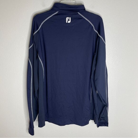 FootJoy Men’s Navy Tech Midlayer Quarter Zip Golf Pullover Size Large - Picture 9 of 13